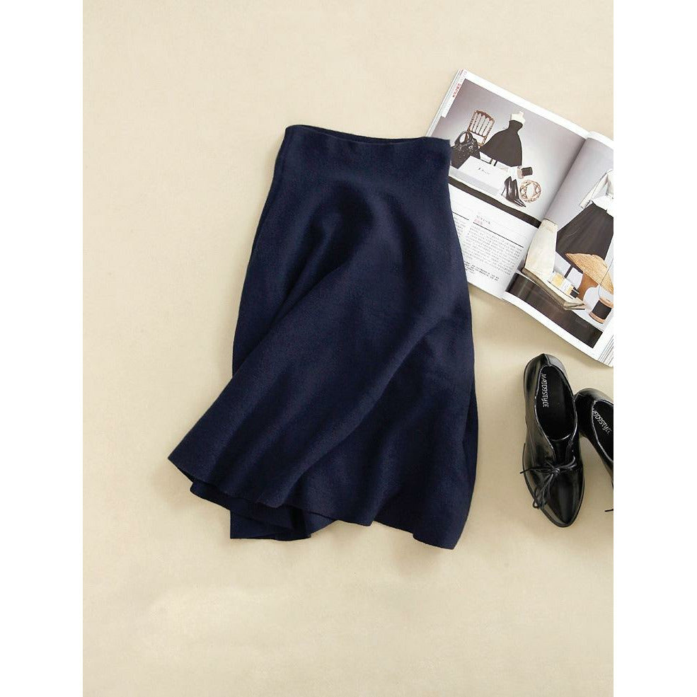 High Waist Wool Skirt