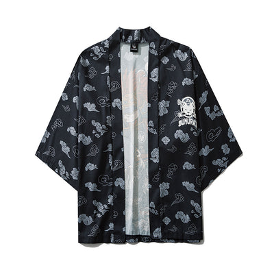 Tiger Samurai Print Kimonos