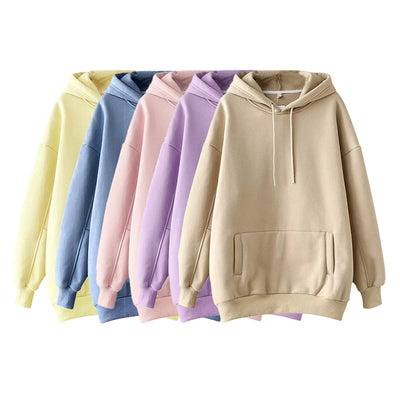 Cotton kangaroo pocket ladies sweater