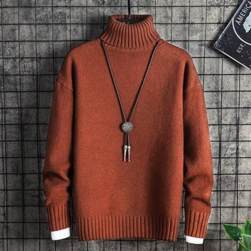 Turtleneck Sweater Men Korean Style Trend Thick Winter