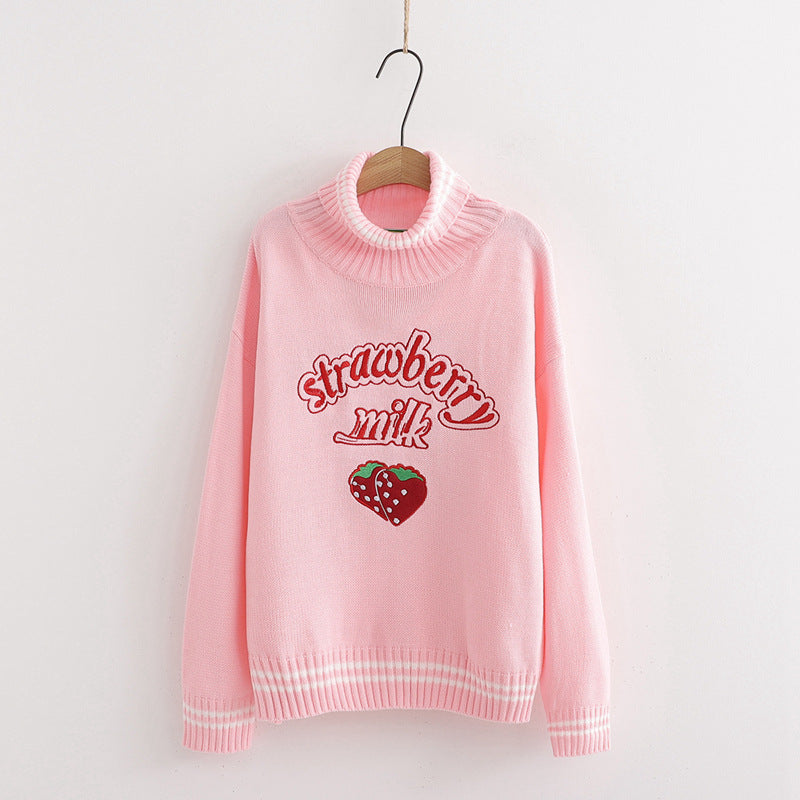 Strawberry Turtleneck Sweater