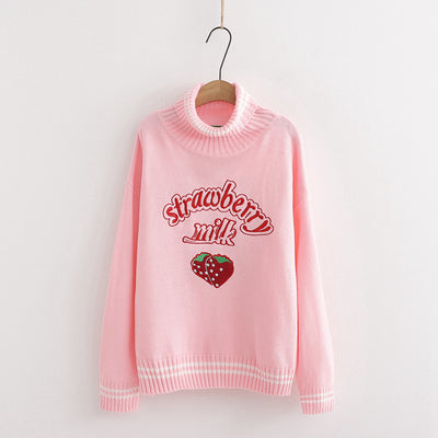 Strawberry Turtleneck Sweater