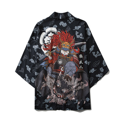 Tiger Samurai Print Kimonos