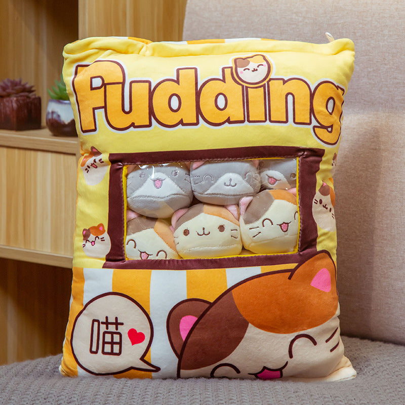 Cat Snack Stuffed Pillow