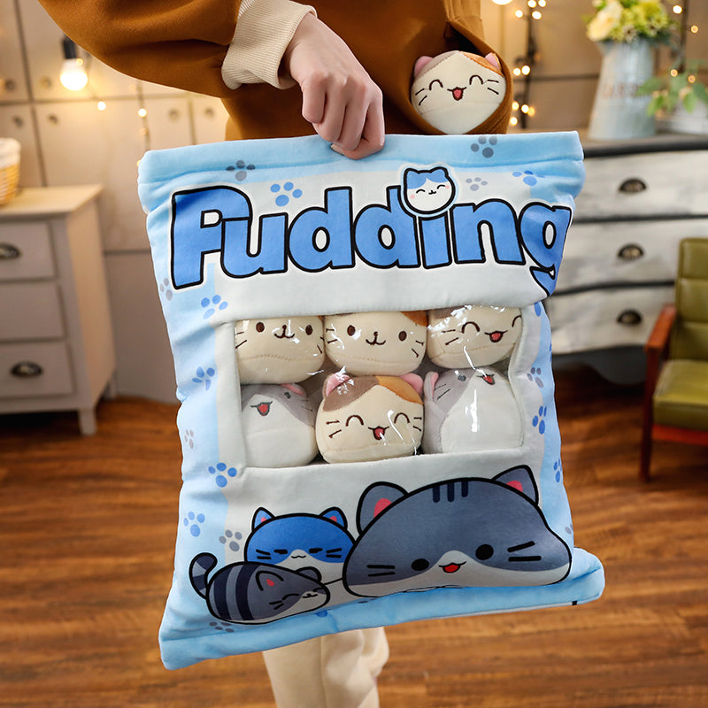 Cat Snack Stuffed Pillow