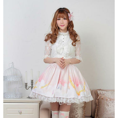 Sweet Princess Pleated Lolita Lace Skirt Skirt