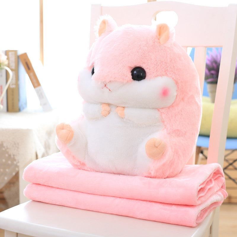 Cute Hamster Pillow Blanket 