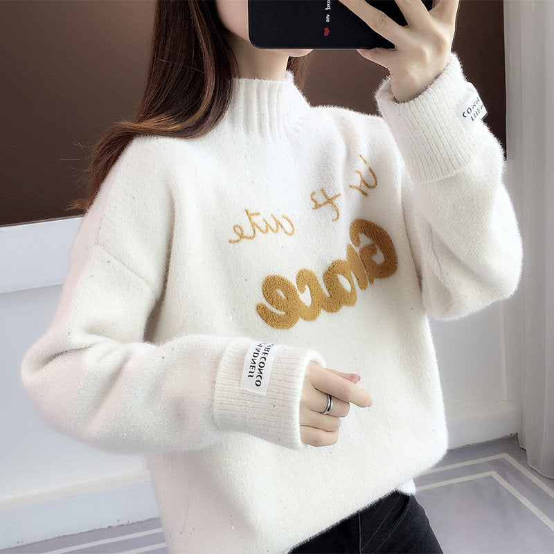 Short Western-style  Pullover Loose Sweater