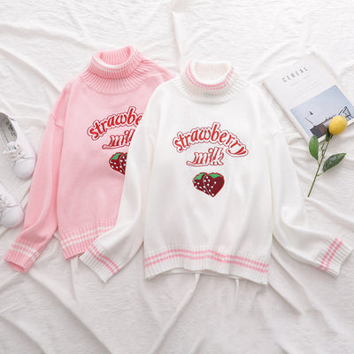 Strawberry Turtleneck Sweater