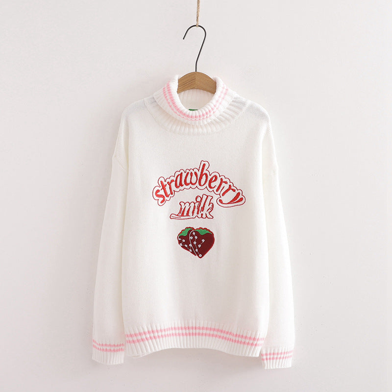 Strawberry Turtleneck Sweater