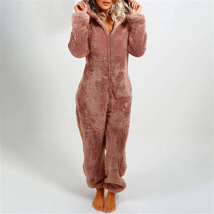 Bear Plush Jumpsuit Onesie