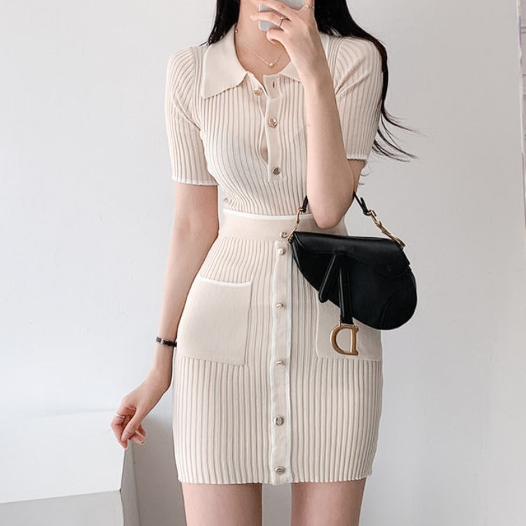 French POLO Collar Dress