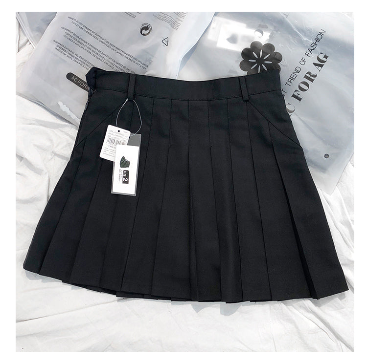 High Waist College Skirt