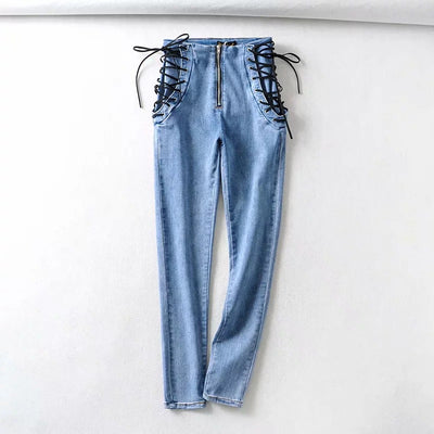 Laced High Waist Jeans