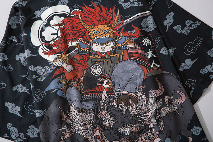 Tiger Samurai Print Kimonos