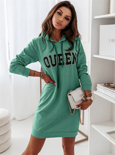 Hooded Queen Casual Dress