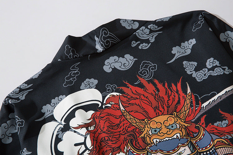 Tiger Samurai Print Kimonos