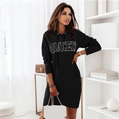 Hooded Queen Casual Dress